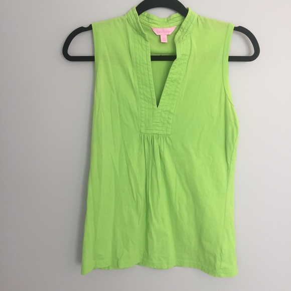 Lilly Pulitzer Tops - Lilly Pulitzer Neon Green Cotton Tank Top